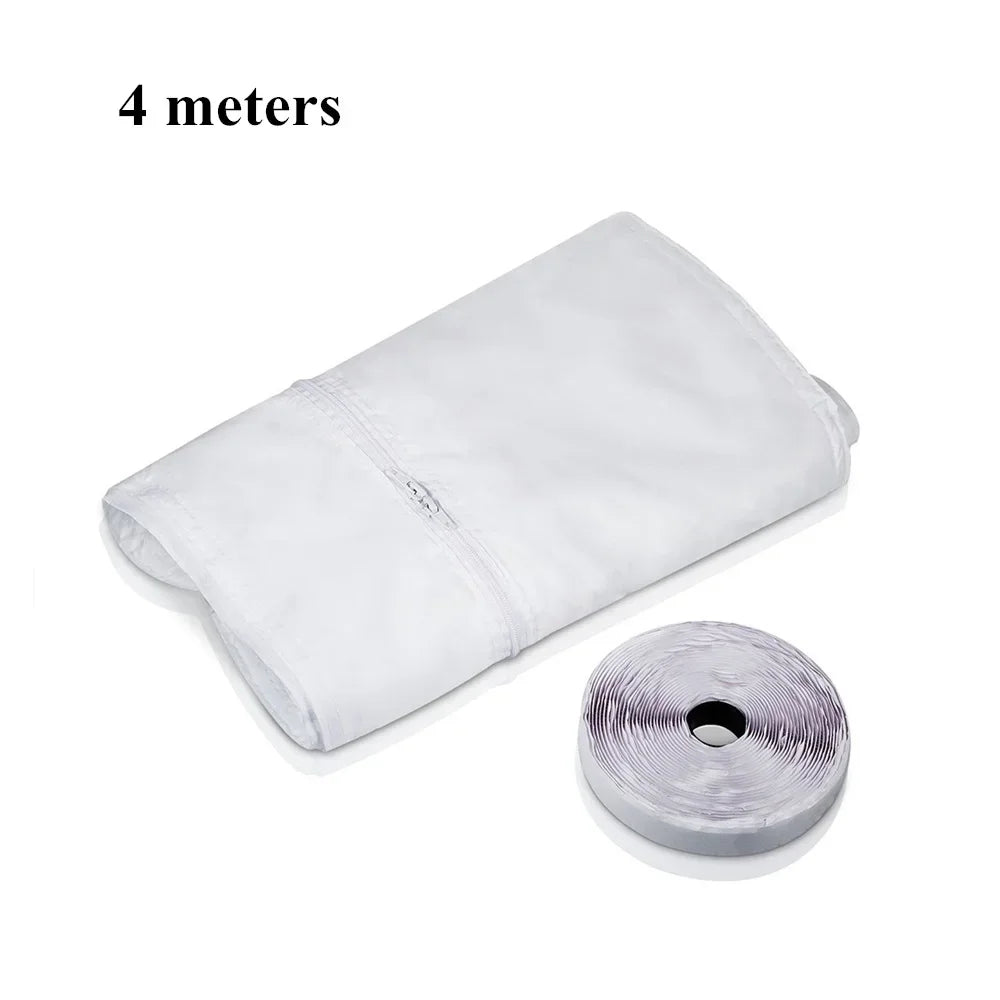AirLock Window Seal for Portable Air Conditioner,3m 4m Flexible Cloth Sealing Plate Window Seal with With Zip and Adhesive Fast