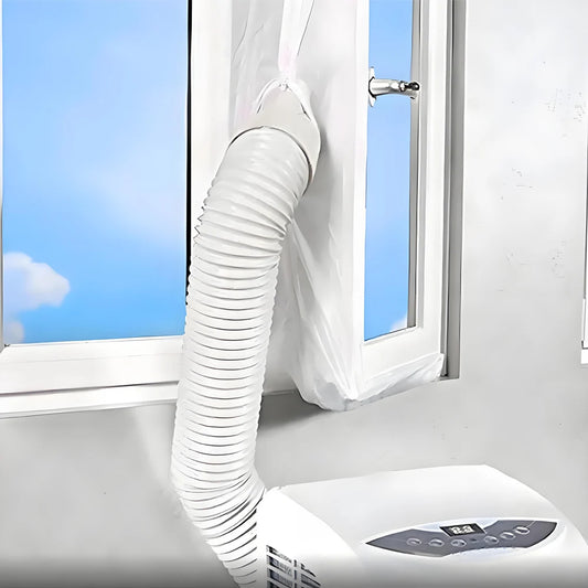 AirLock Window Seal for Portable Air Conditioner,3m 4m Flexible Cloth Sealing Plate Window Seal with With Zip and Adhesive Fast